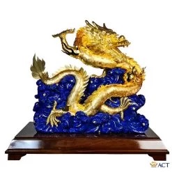 Tượng rồng vờn ngọc dát vàng - Quà Tặng Dát Vàng - Công Ty TNHH Q&V